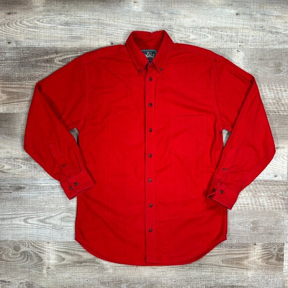 Vintage Woolrich Heavy Thick Red Flannel Shirt Buttons Down Mens Size Small - Picture 1 of 10